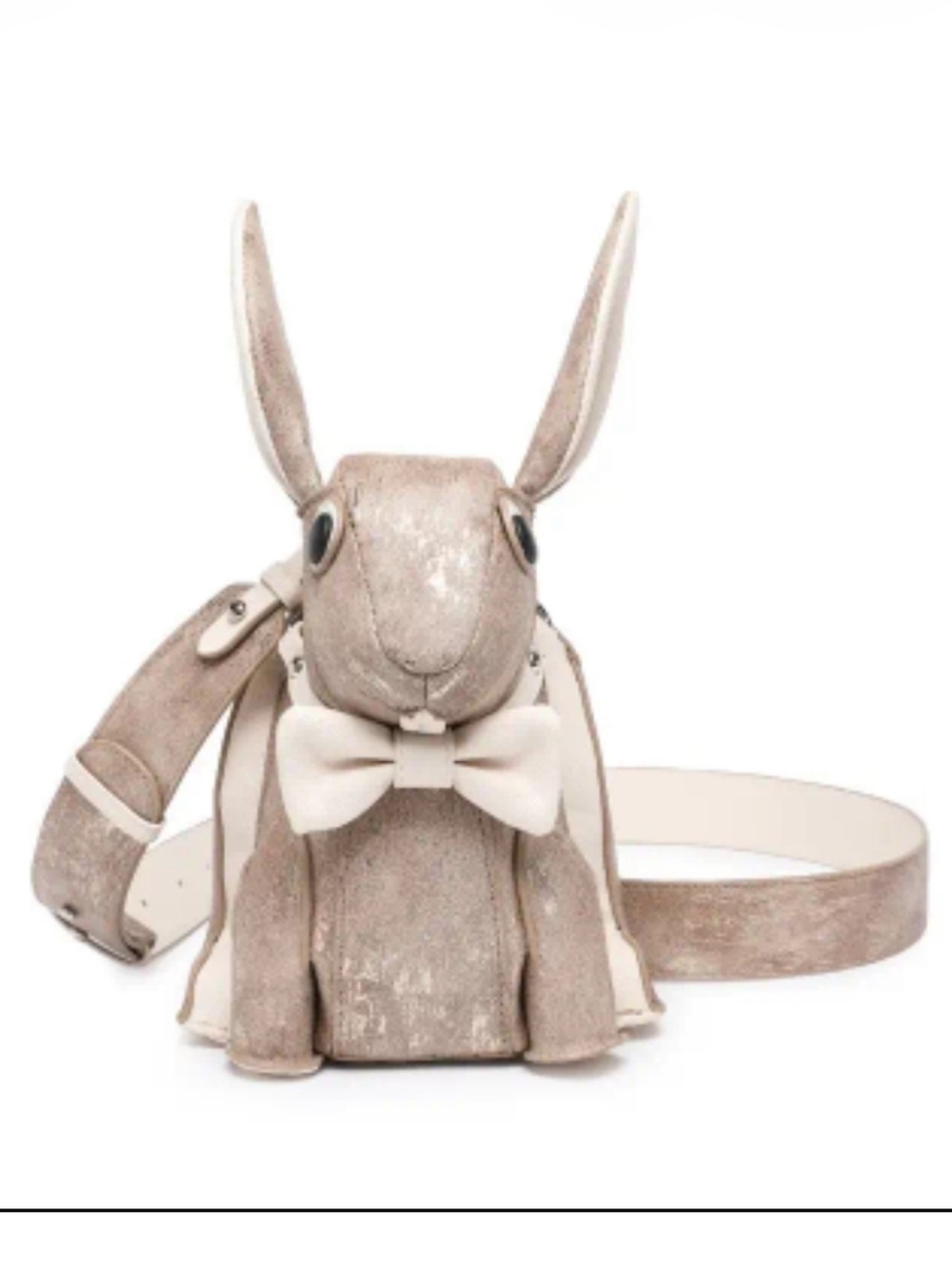 Metallic Gold Rabbit Shaped Crossbody Bag